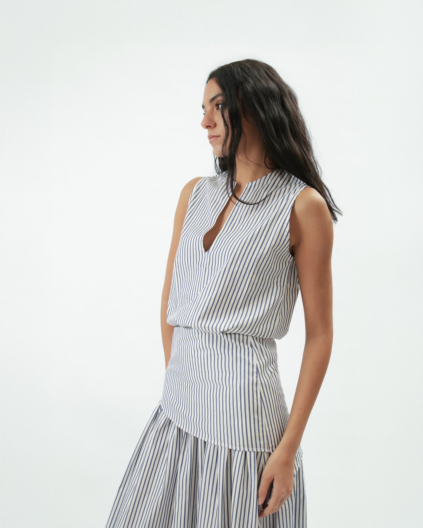 Sohag top in Aegean blue